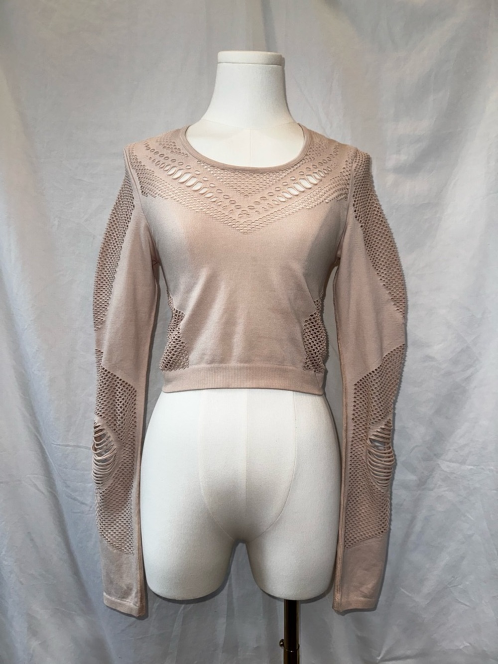 Alo Yoga Siren Long Sleeve Hold Tight Top - Nectar Heather (Peach) - M